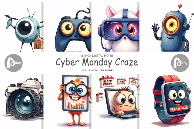 Digital Paper Cyber Monday Craze Digital Pattern artnoy 