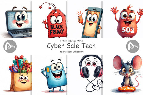 Digital Paper Cyber Sale Tech Digital Pattern artnoy 