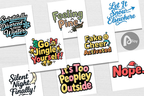 Digital Paper Cynical Christmas Phrases Digital Pattern artnoy 