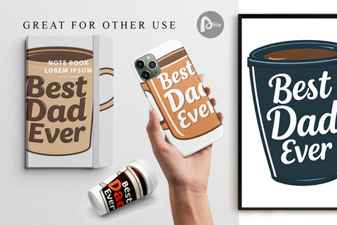 Digital Paper Dad’s Coffee Mug Digital Pattern artnoy 