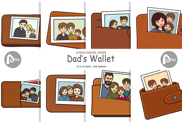 Digital Paper Dad’s Wallet Digital Pattern artnoy 