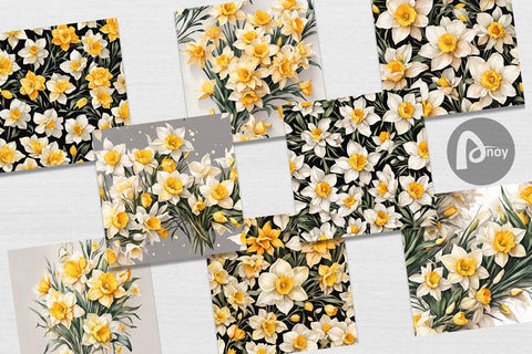 Digital Paper Daffodil Pattern Digital Pattern artnoy 