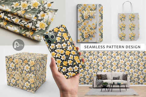 Digital Paper Daffodil Pattern Digital Pattern artnoy 