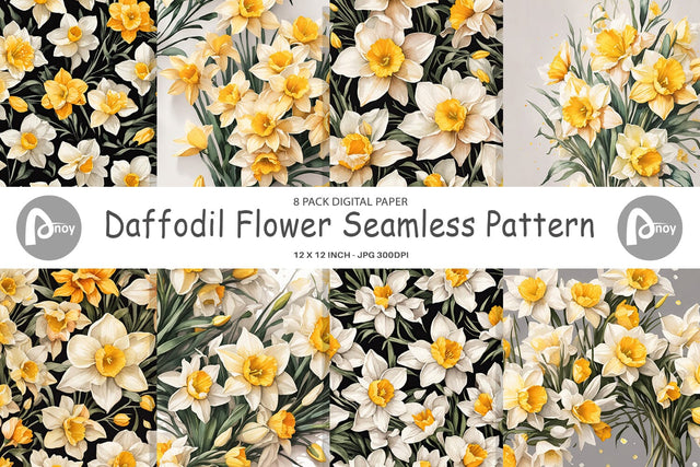 Digital Paper Daffodil Pattern Digital Pattern artnoy 