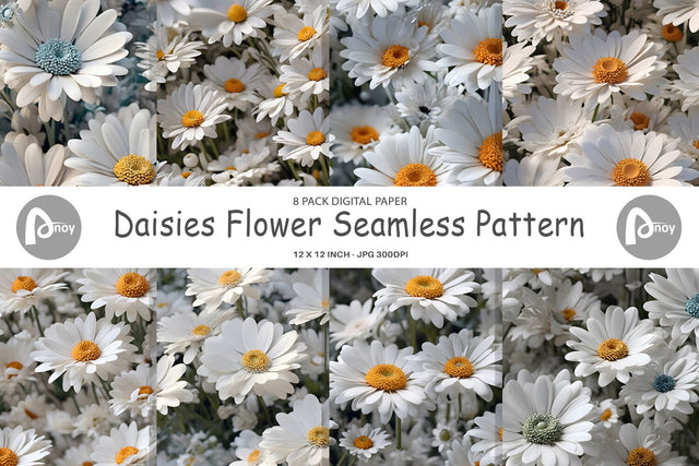 Digital Paper Daisies Flower Pattern Digital Pattern artnoy 