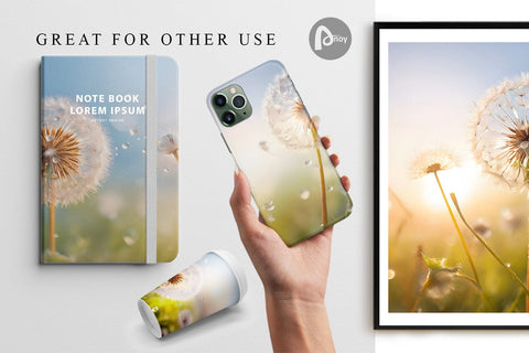 Digital Paper Dandelion Flower Sublimation artnoy 