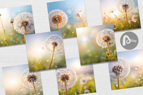 Digital Paper Dandelion Flower Sublimation artnoy 