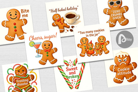 Digital Paper Dark Humor Gingerbread Digital Pattern artnoy 