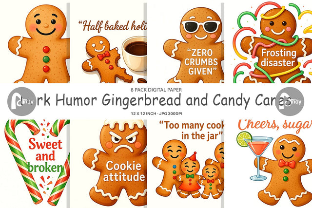 Digital Paper Dark Humor Gingerbread Digital Pattern artnoy 