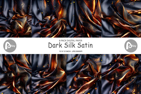 Digital Paper Dark Silk Satin Digital Pattern artnoy 