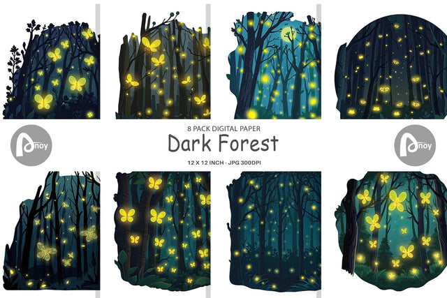 Digital Paper Deep Forest Digital Pattern artnoy 