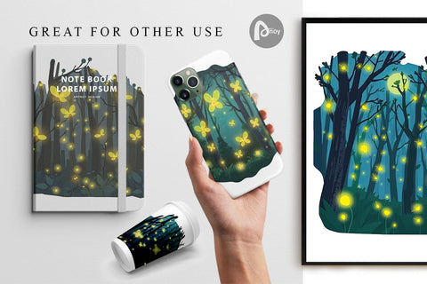 Digital Paper Deep Forest Digital Pattern artnoy 