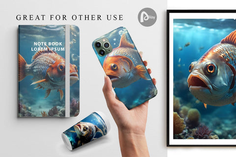 Digital Paper Deep Sea Fish Digital Pattern artnoy 