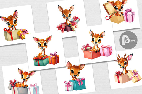 Digital Paper Deer Fawn Gift Digital Pattern artnoy 