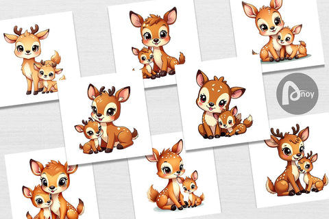 Digital Paper Deer Mother's Day Digital Pattern artnoy 