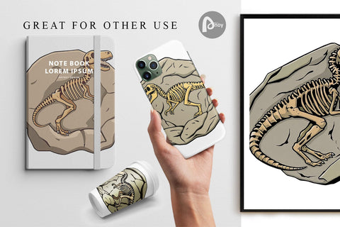 Digital Paper Dino Fossil Digital Pattern artnoy 