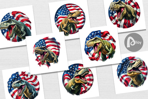 Digital Paper Dinosaur 4th of July Digital Pattern artnoy 