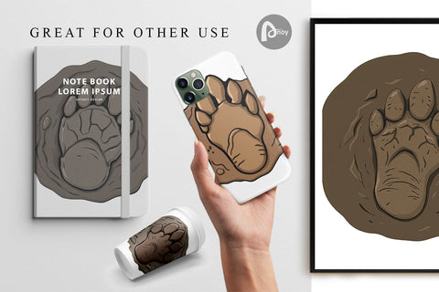 Digital Paper Dinosaur Footprint Digital Pattern artnoy 