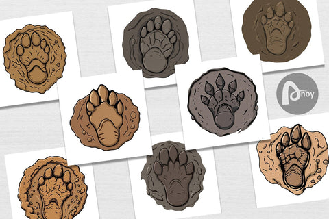 Digital Paper Dinosaur Footprint Digital Pattern artnoy 