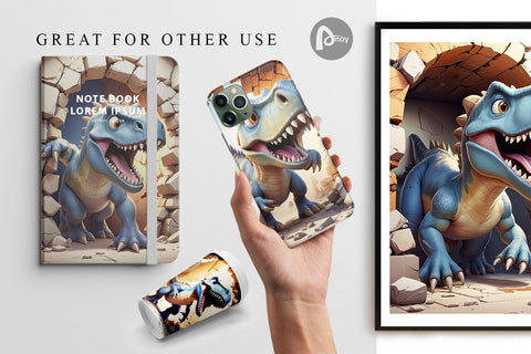 Digital Paper Dinosaurs in Wall Digital Pattern artnoy 