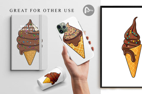Digital Paper Dipped Ice Cream Digital Pattern artnoy 