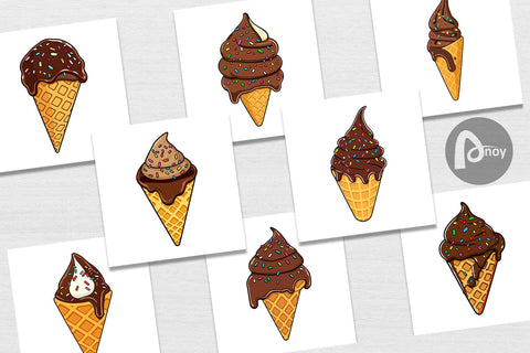 Digital Paper Dipped Ice Cream Digital Pattern artnoy 