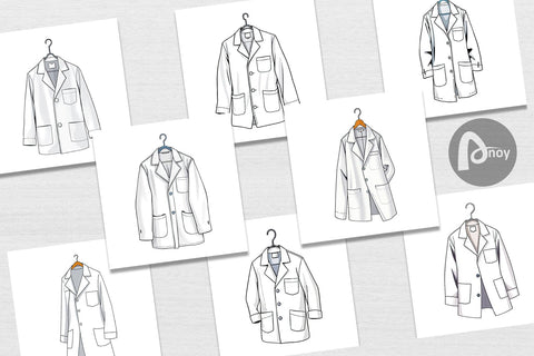 Digital Paper Doctor Coat Digital Pattern artnoy 