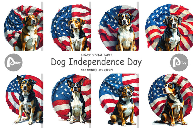 Digital Paper Dog 4th of July Digital Pattern artnoy 