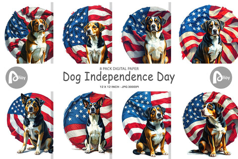 Digital Paper Dog 4th of July Digital Pattern artnoy 