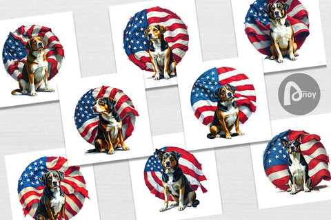 Digital Paper Dog 4th of July Digital Pattern artnoy 