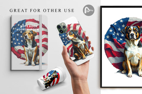 Digital Paper Dog 4th of July Digital Pattern artnoy 