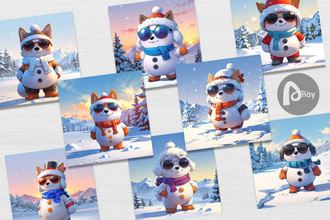 Digital Paper Dog Christmas Digital Pattern artnoy 