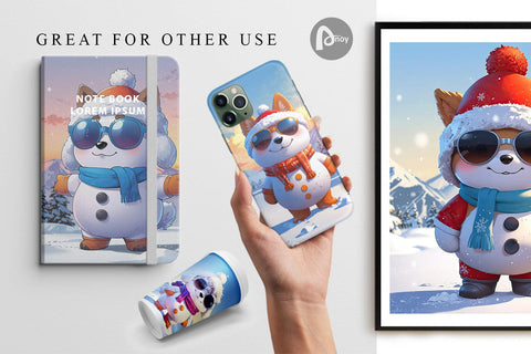 Digital Paper Dog Christmas Digital Pattern artnoy 