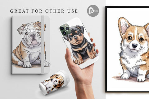 Digital Paper Dog Nursery Digital Pattern artnoy 