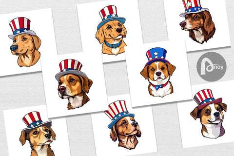 Digital Paper Dog Patriotic Digital Pattern artnoy 