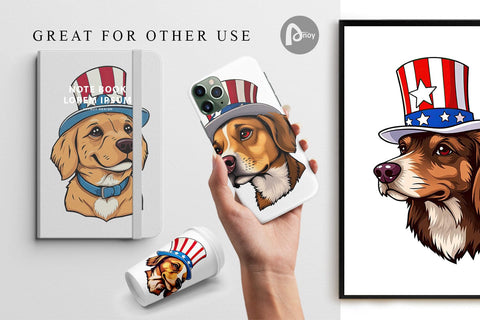 Digital Paper Dog Patriotic Digital Pattern artnoy 