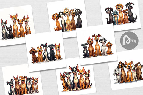 Digital Paper Dogs Emotion Digital Pattern artnoy 