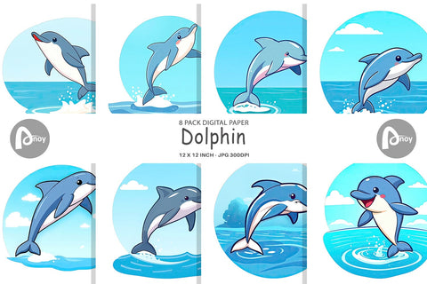 Digital Paper Dolphin Digital Pattern artnoy 