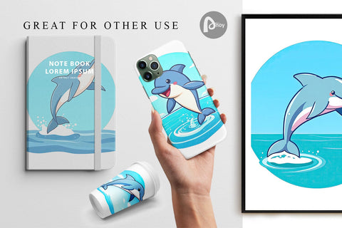 Digital Paper Dolphin Digital Pattern artnoy 