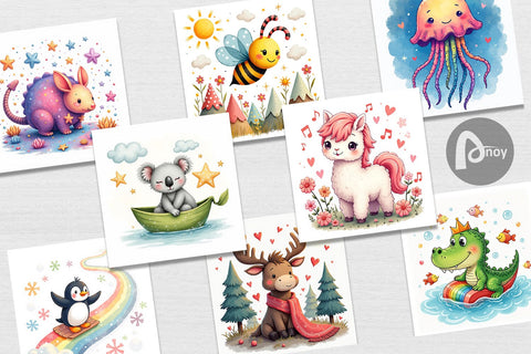 Digital Paper Doodle Dream Animals Digital Pattern artnoy 