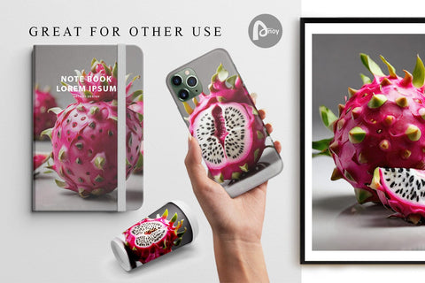 Digital Paper Dragon Fruit Digital Pattern artnoy 