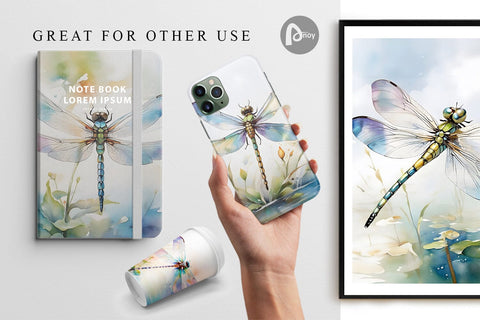 Digital Paper Dragonfly Summer Digital Pattern artnoy 