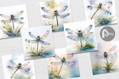 Digital Paper Dragonfly Summer Digital Pattern artnoy 