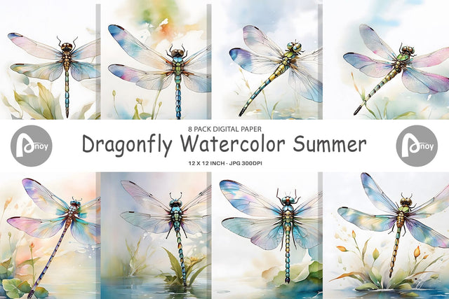 Digital Paper Dragonfly Summer Digital Pattern artnoy 