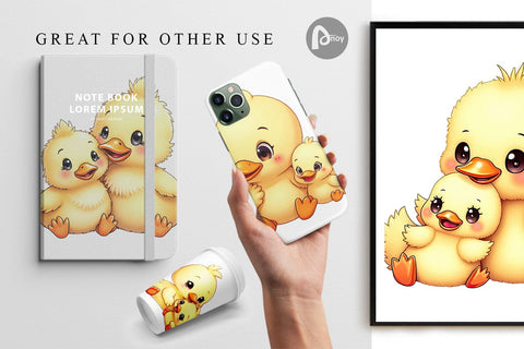 Digital Paper Duck Mother's Day Digital Pattern artnoy 