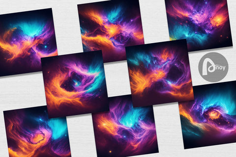 Digital Paper Dynamic colorful galaxy Digital Pattern artnoy 