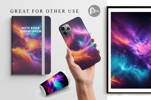 Digital Paper Dynamic colorful galaxy Digital Pattern artnoy 