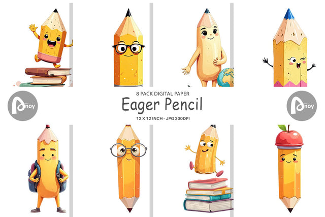 Digital Paper Eager Pencil Digital Pattern artnoy 