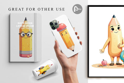 Digital Paper Eager Pencil Digital Pattern artnoy 