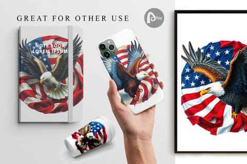 Digital Paper Eagle 4th of July Digital Pattern artnoy 